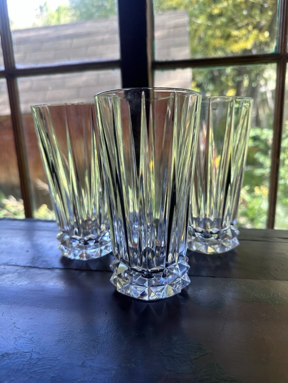 (Set 3) Rosenthal Germany Classic Blossom Heavy Lead Crystal Highball Glasses